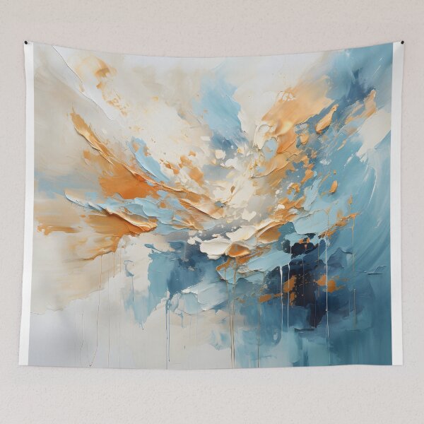 Item preview, Blue and Orange Abstract Impasto Painting designed and sold by GutyzDesignsES.