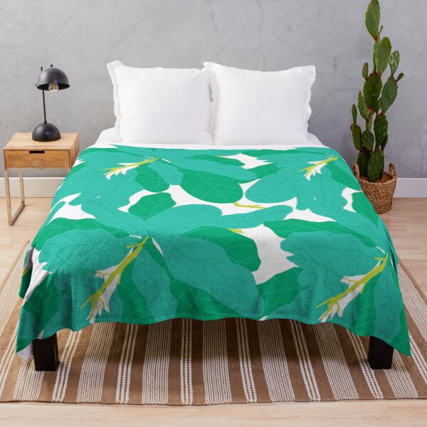 Item preview, Tropicana Banana Leaves in White + Jungle Green designed and sold by YesterdayColl.