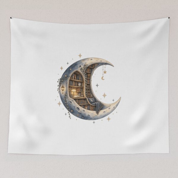 Item preview, Library Inside The Moon designed and sold by Inkworksbyshery.