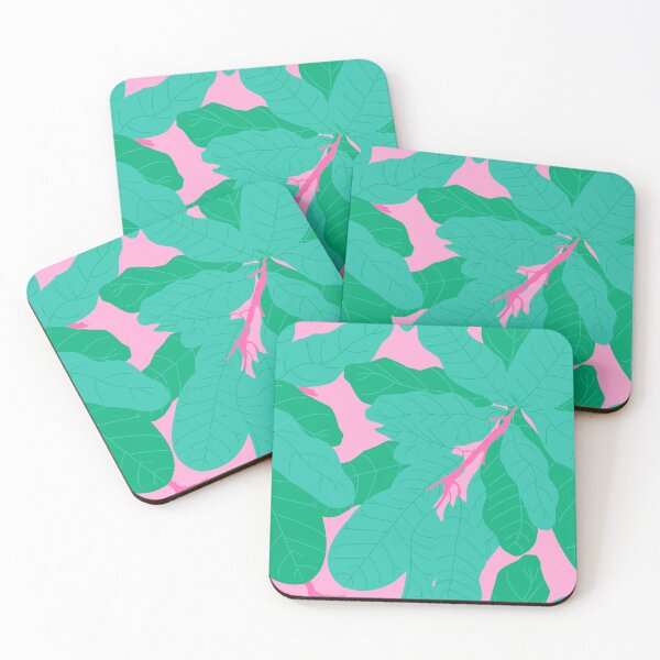 Item preview, Tropicana Banana Leaves in Pink + Jungle Green designed and sold by YesterdayColl.