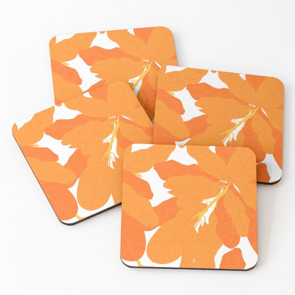 Item preview, Tropicana Banana Leaves in White + Orange designed and sold by YesterdayColl.