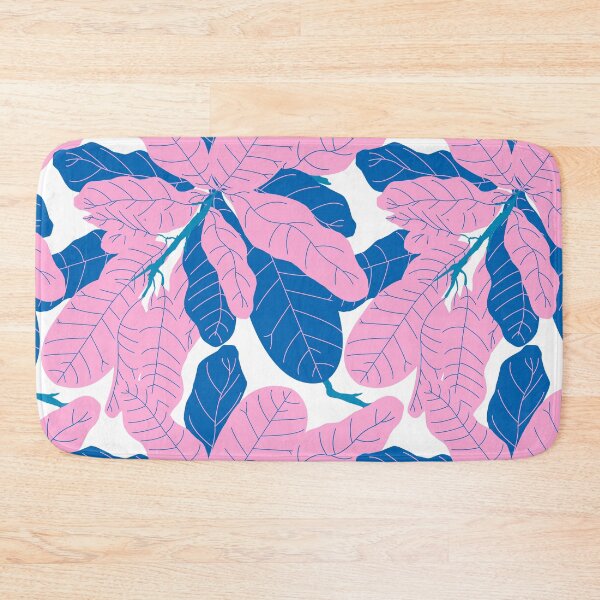 Item preview, Tropicana Banana Leaves in White + Blue Pink designed and sold by YesterdayColl.