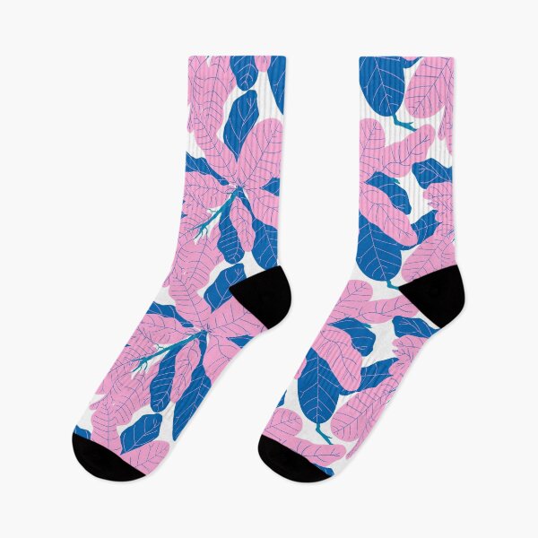 Item preview, Tropicana Banana Leaves in White + Blue Pink designed and sold by YesterdayColl.