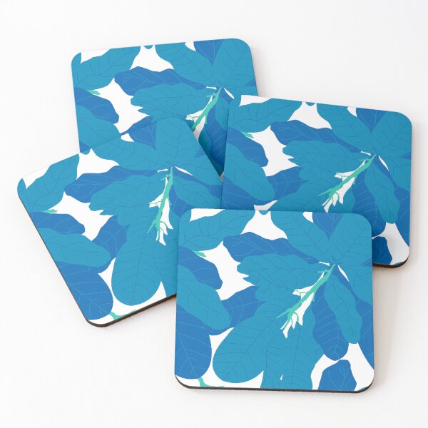 Item preview, Tropicana Banana Leaves in White + Blue designed and sold by YesterdayColl.