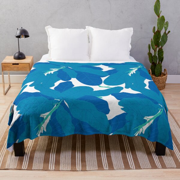 Item preview, Tropicana Banana Leaves in White + Blue designed and sold by YesterdayColl.