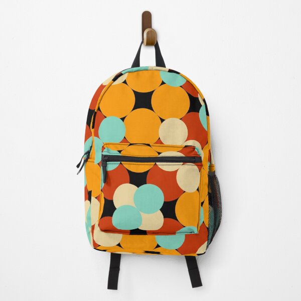 Item preview, Retro Circular Dot Geometric Pattern in Orange and Aqua designed and sold by StefanStudioArt.