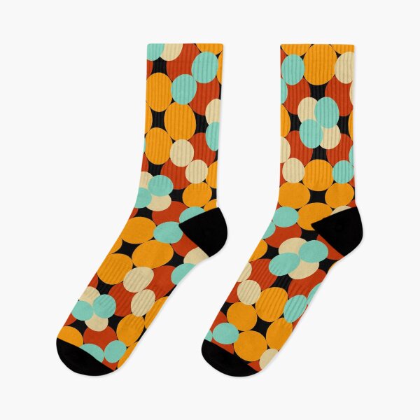 Item preview, Retro Circular Dot Geometric Pattern in Orange and Aqua designed and sold by StefanStudioArt.