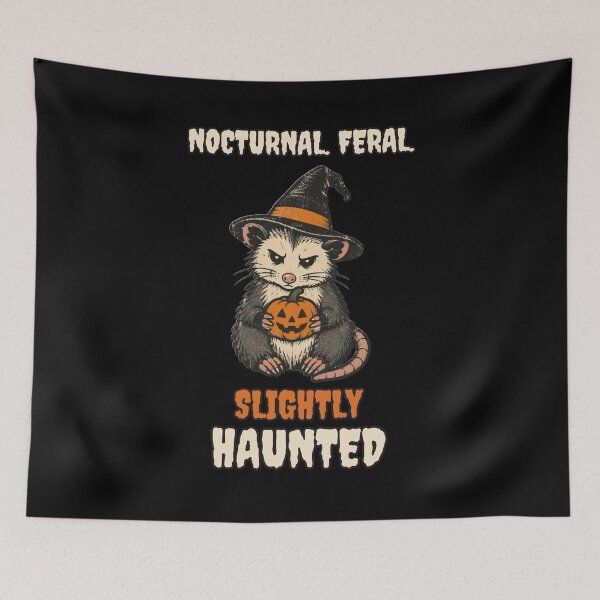 Item preview, Nocturnal Feral Slightly Haunted - Vintage Opossum Witch Halloween designed and sold by tiedyeshirt.