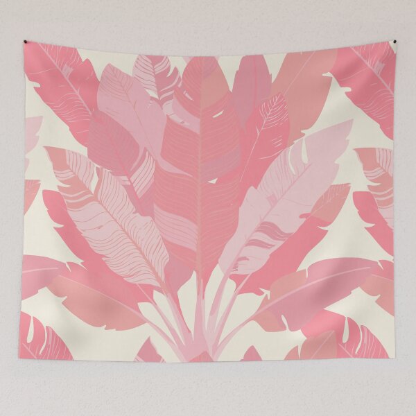 Item preview, Banana Leaf Bunches in Peach Pink + Cream designed and sold by YesterdayColl.