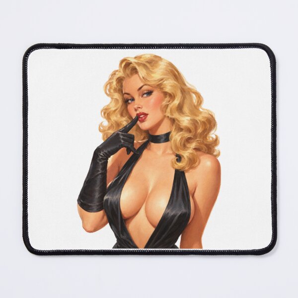 Item preview, Blonde Bombshell Black Dress Vintage 1940s Retro Fantasy Pin Up Art designed and sold by Cosplayvintage.