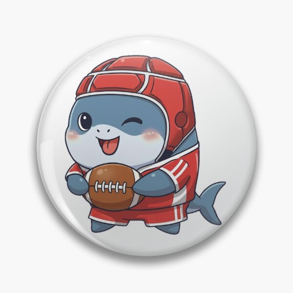 Item preview, Cute Rugby Shark - American Football Player designed and sold by Nature's Chibis.