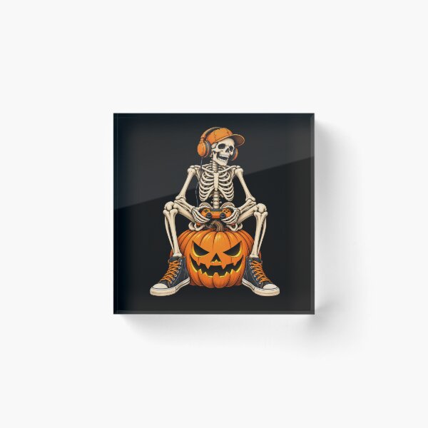 Item preview, Spooky Skeleton Gaming Halloween Controller Boys Men Kids T-Shirt – Gamer Halloween Gift, Gaming Graphic Tee designed and sold by Trendably.