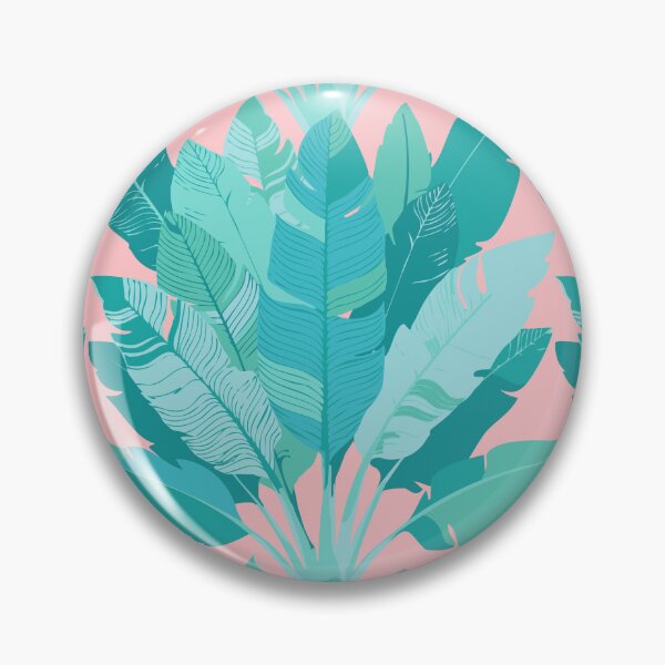 Item preview, Banana Leaf Bunches in Aqua Mint + Conch Pink designed and sold by YesterdayColl.