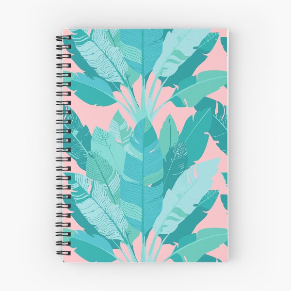 Item preview, Banana Leaf Bunches in Aqua Mint + Conch Pink designed and sold by YesterdayColl.