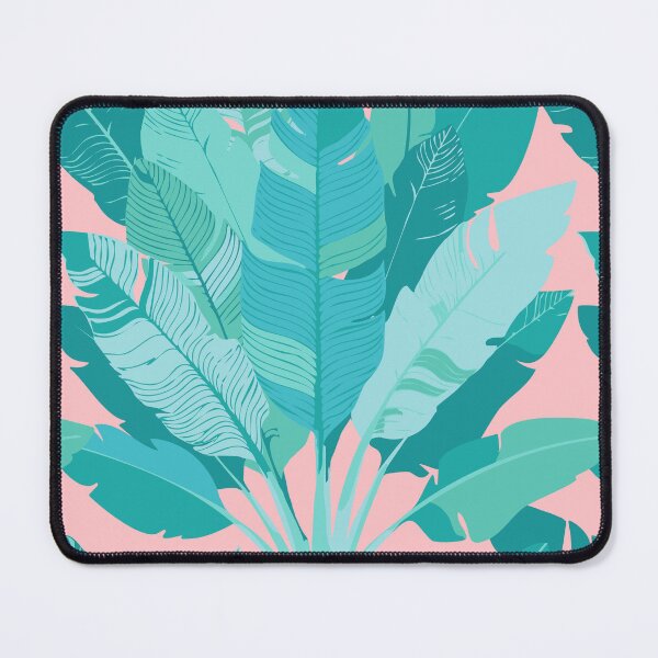 Item preview, Banana Leaf Bunches in Aqua Mint + Conch Pink designed and sold by YesterdayColl.