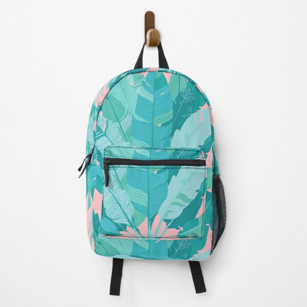 Item preview, Banana Leaf Bunches in Aqua Mint + Conch Pink designed and sold by YesterdayColl.