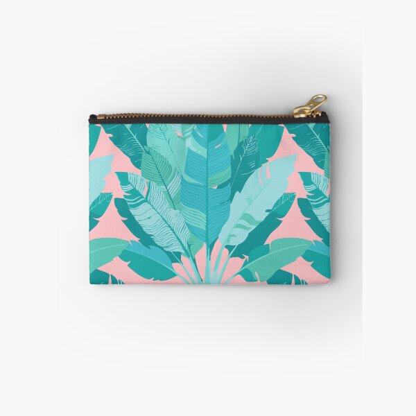 Item preview, Banana Leaf Bunches in Aqua Mint + Conch Pink designed and sold by YesterdayColl.