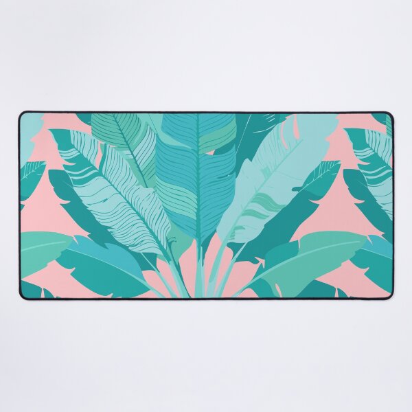 Item preview, Banana Leaf Bunches in Aqua Mint + Conch Pink designed and sold by YesterdayColl.