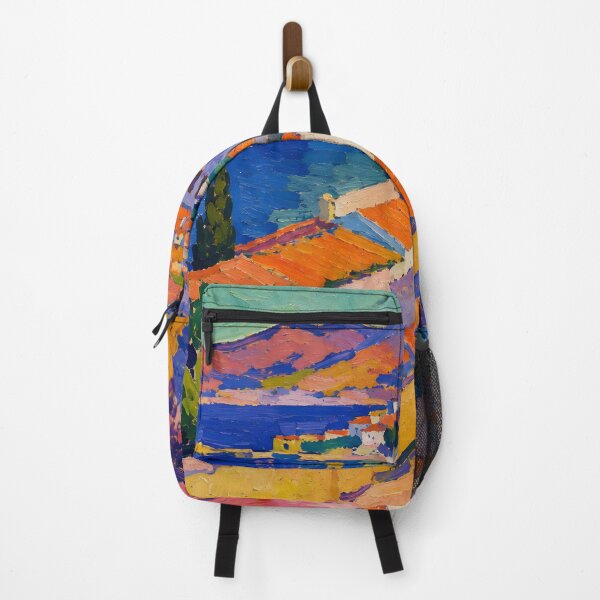Item preview, Colorful Mediterranean Coastal Village Impressionist Painting designed and sold by GutyzDesignsES.