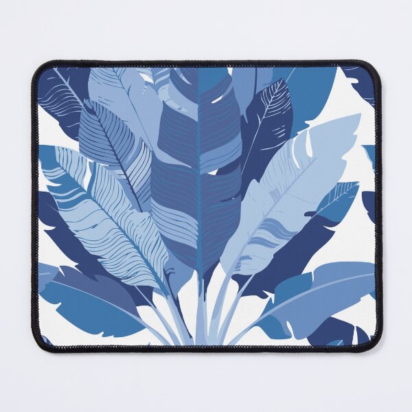 Item preview, Banana Leaf Bunches in Blue + White designed and sold by YesterdayColl.