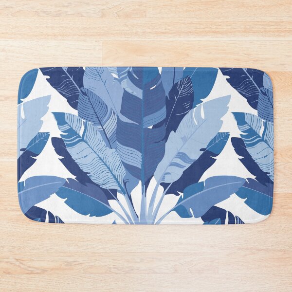 Item preview, Banana Leaf Bunches in Blue + White designed and sold by YesterdayColl.