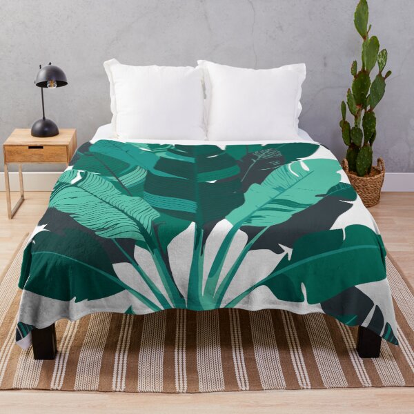 Item preview, Banana Leaf Bunches in Teal Green + White designed and sold by YesterdayColl.