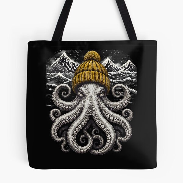 Item preview, Winter Octopus Wearing Beanie Arts designed and sold by LeSoniPapaPrint.