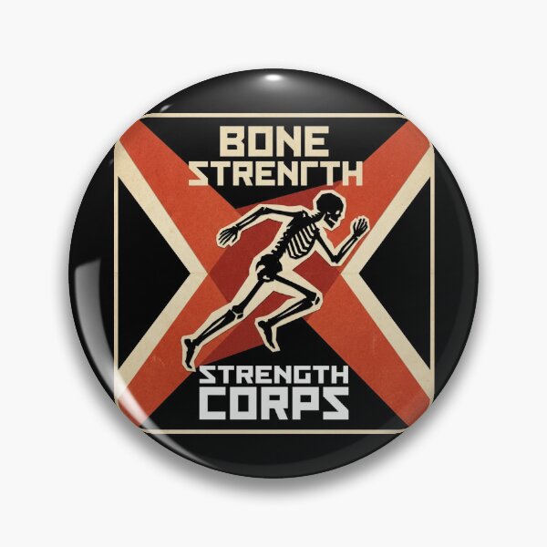 Item preview, Bone Strength Corps Constructivist Running Skeleton Retro Propaganda Shirt designed and sold by TeNovaStudio.