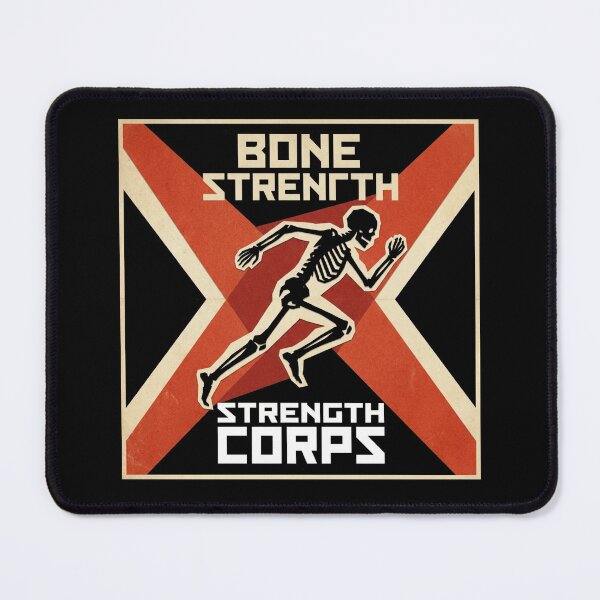 Item preview, Bone Strength Corps Constructivist Running Skeleton Retro Propaganda Shirt designed and sold by TeNovaStudio.