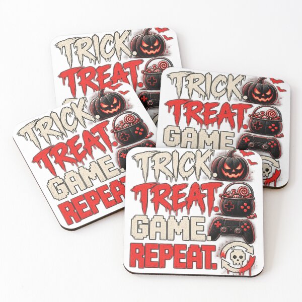 Item preview, Trick Treat Game Repeat Funny Halloween Gamer designed and sold by ABprintstudio.