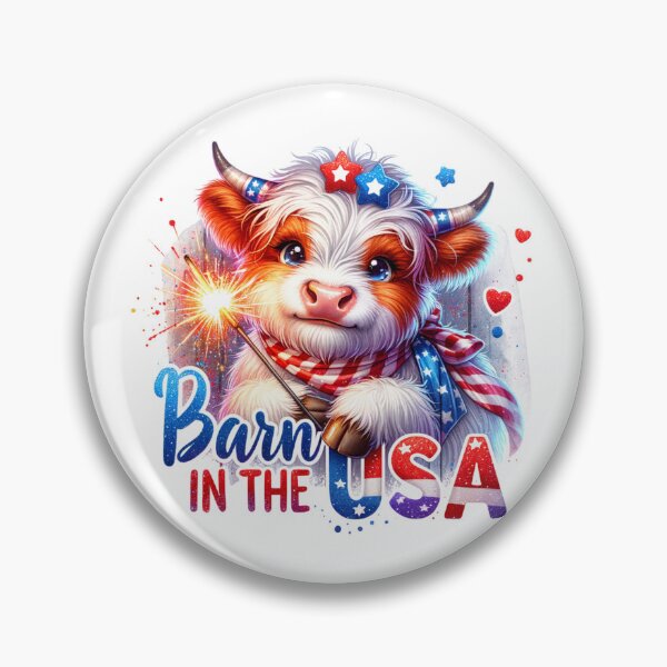 Item preview, Born In The USA Patriotic Highland Cow Calf America Lover designed and sold by Polaris Bear.