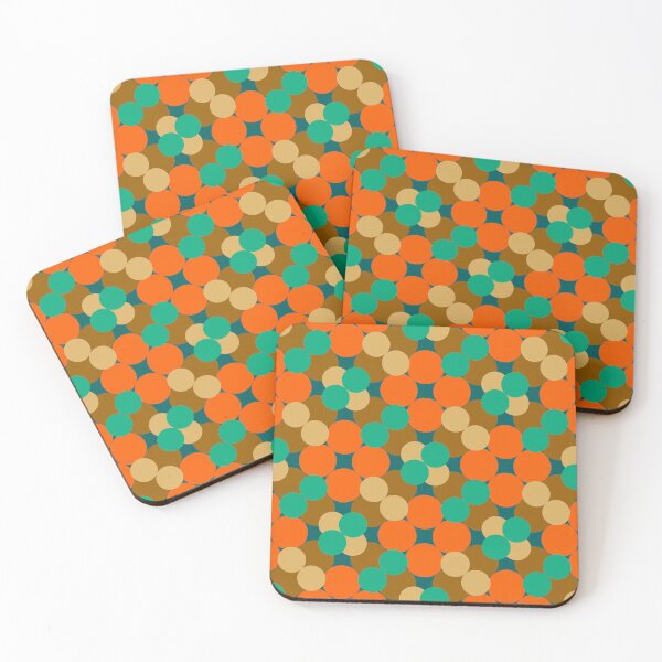Item preview, Retro Polka Dot Circle Mosaic in Teal and Orange designed and sold by StefanStudioArt.