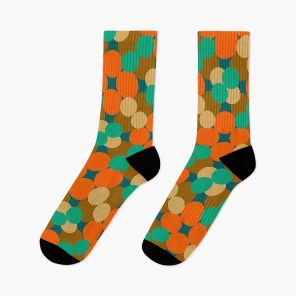 Item preview, Retro Polka Dot Circle Mosaic in Teal and Orange designed and sold by StefanStudioArt.
