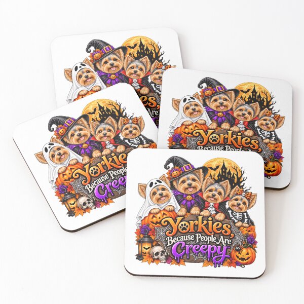 Item preview, Yorkies Because People Are Creepy Funny Yorkshire Terrier Halloween Dog Humor designed and sold by beoldfashioned.