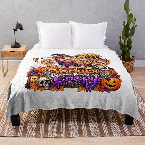 Item preview, Yorkies Because People Are Creepy Funny Yorkshire Terrier Halloween Dog Humor designed and sold by beoldfashioned.