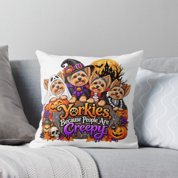 Item preview, Yorkies Because People Are Creepy Funny Yorkshire Terrier Halloween Dog Humor designed and sold by beoldfashioned.