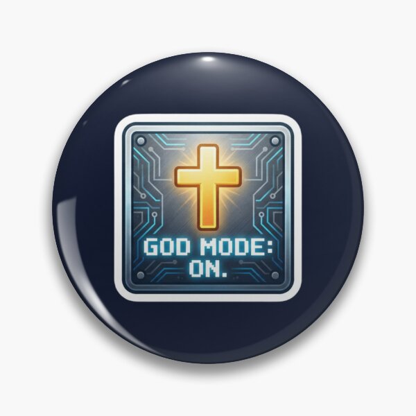 Item preview, God Mode On Christian Gamer Design with Technological Cross designed and sold by MantoSagrado.