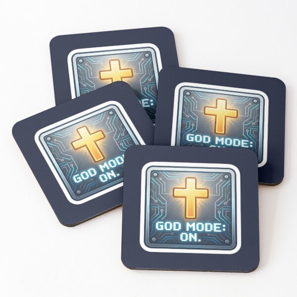 Item preview, God Mode On Christian Gamer Design with Technological Cross designed and sold by MantoSagrado.