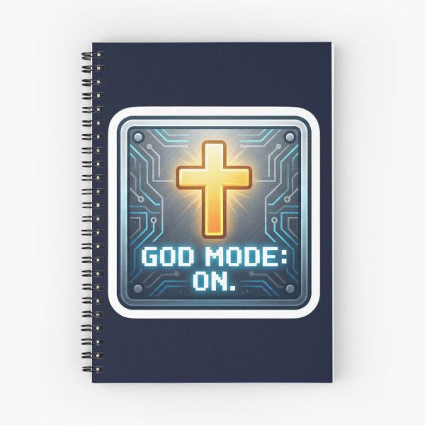 Item preview, God Mode On Christian Gamer Design with Technological Cross designed and sold by MantoSagrado.