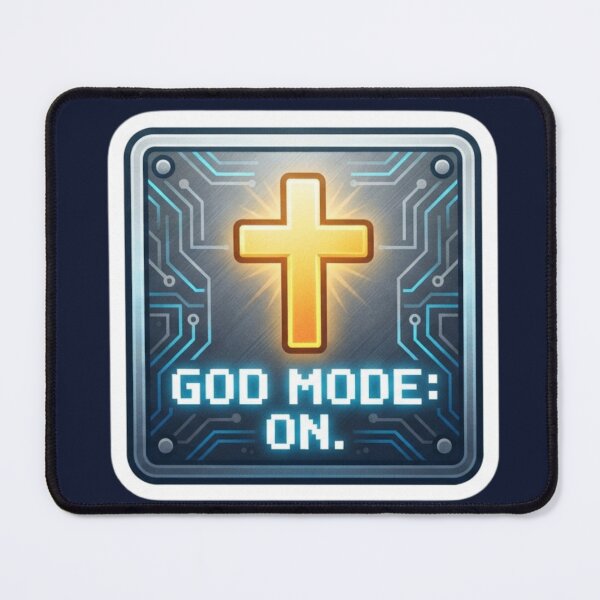 Item preview, God Mode On Christian Gamer Design with Technological Cross designed and sold by MantoSagrado.