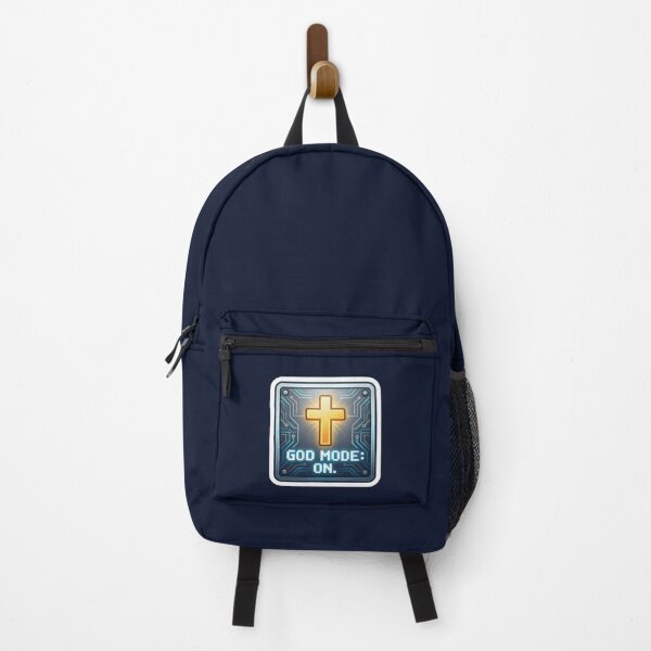 Item preview, God Mode On Christian Gamer Design with Technological Cross designed and sold by MantoSagrado.