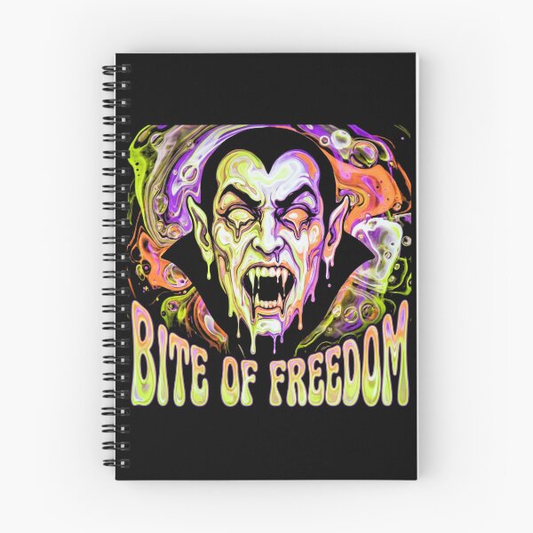 Item preview, Bite of Freedom Trippy Psychedelic Vampire Dracula Melting Swirl Halloween Shirt designed and sold by TeNovaStudio ⭐⭐⭐⭐⭐.