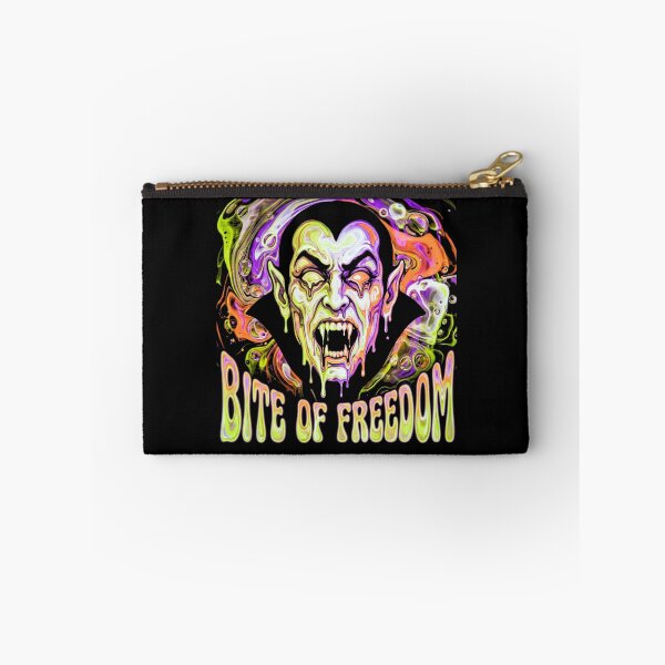 Item preview, Bite of Freedom Trippy Psychedelic Vampire Dracula Melting Swirl Halloween Shirt designed and sold by TeNovaStudio ⭐⭐⭐⭐⭐.