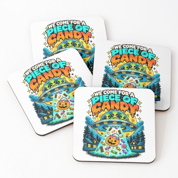 Item preview, We Come For A Piece Of Candy Funny Alien Halloween designed and sold by ABprintstudio.