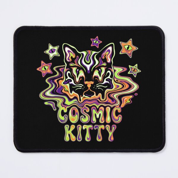 Item preview, Cosmic Kitty Psychedelic Trippy Melting Cat Retro 70s Swirl Halloween Shirt designed and sold by TeNovaStudio ⭐⭐⭐⭐⭐.