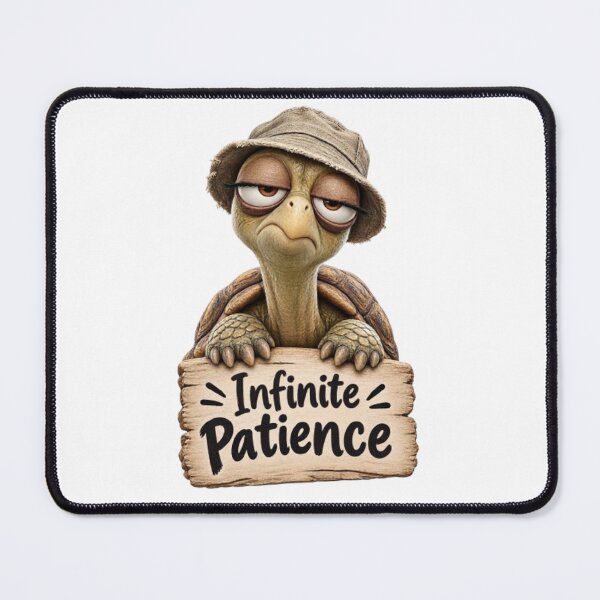 Item preview, Happy Turtle Holding Infinite Patience Sign designed and sold by Snurly.