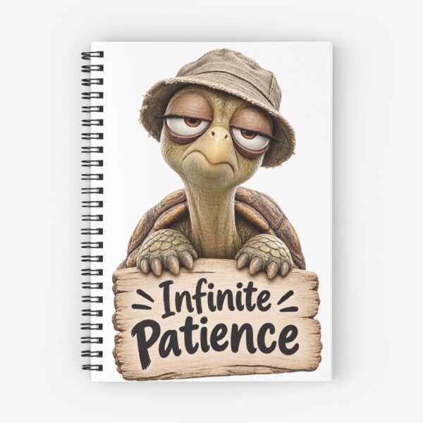 Item preview, Happy Turtle Holding Infinite Patience Sign designed and sold by Snurly.