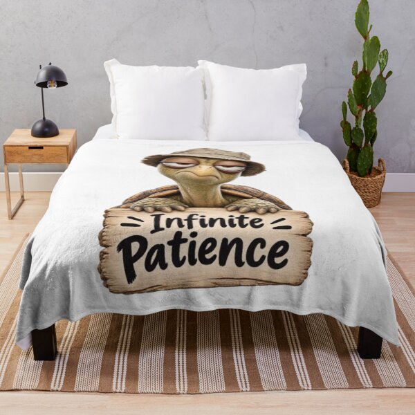 Item preview, Happy Turtle Holding Infinite Patience Sign designed and sold by Snurly.