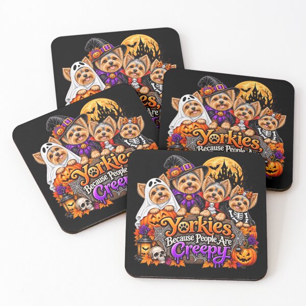 Item preview, Yorkies Because People Are Creepy Funny Yorkshire Terrier Halloween Dog Humor designed and sold by beoldfashioned.