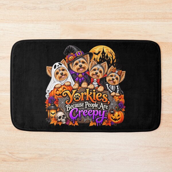 Item preview, Yorkies Because People Are Creepy Funny Yorkshire Terrier Halloween Dog Humor designed and sold by beoldfashioned.